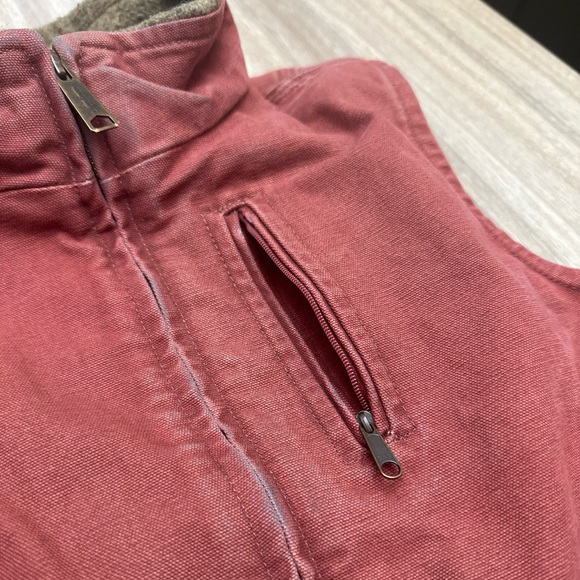 Vintage Carhartt Sherpa Lined Vest WV001 VRS Womens extra small Dusty Rose Pink - Picture 9 of 11